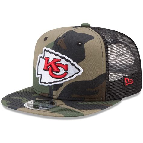 Men's New Era Woodland Camo/Black Kansas City Chiefs Trucker 9FIFTY ...