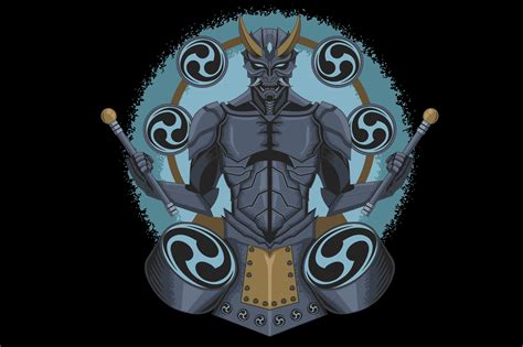 Raijin God of Thunder Graphic by damaskusmw · Creative Fabrica