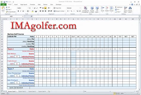 Golf League Schedule Template