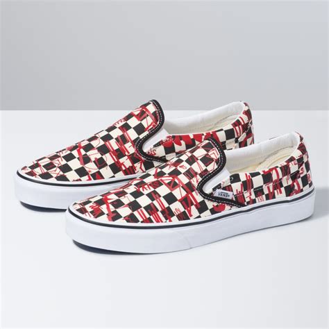 Classics | Vans Mens Crew Classic Slip-On Checkerboard/Red | Dbshockey