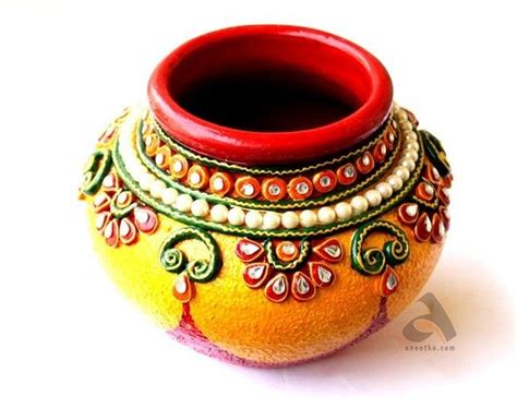 Pottery painting designs, Pot designs, Kalash decoration