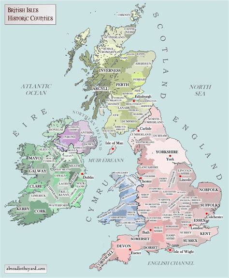 Map of the British Isles: Historic Counties