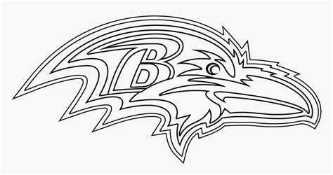 Baltimore Ravens Logo Outline - Ravens Logo Black And White, HD Png Download - kindpng