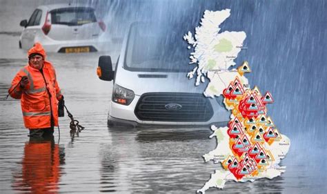 Flood warnings map: 240 alerts issued as river levels rise- Met Office forecasts more rain ...