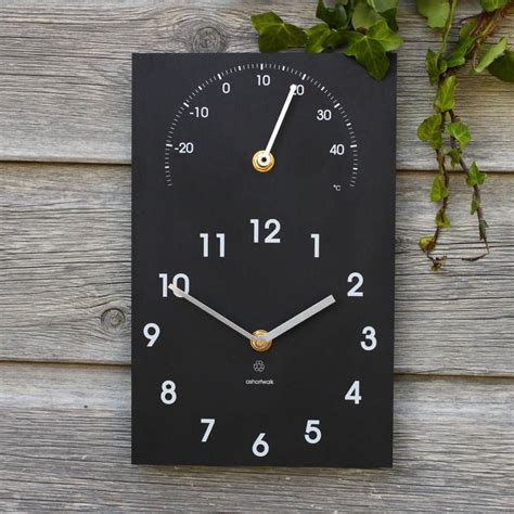 Eco Recycled Outdoor Clock And Thermometer | Outdoor clock, Outdoor ...