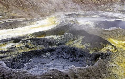 Active Whakaari Volcano on White Island, New Zealand Stock Image - Image of stratovolcano ...