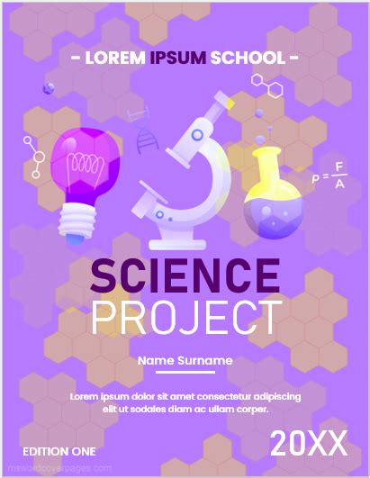 School Science Project Front Page Designs | Download & Edit