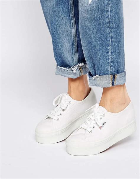 Superga 2790 White Flatform Trainers - ShopStyle