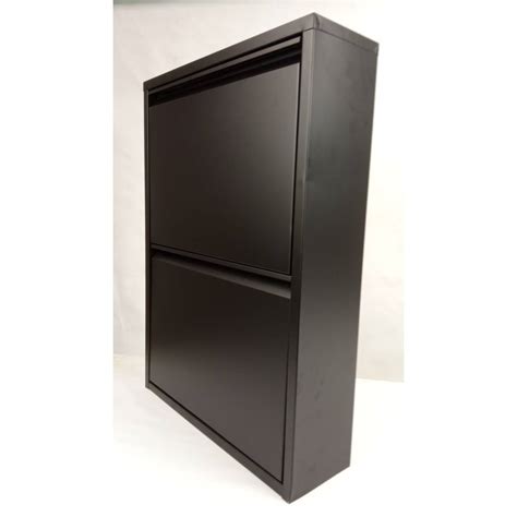 Metal shoe rack with 2 black compartments - Cablematic