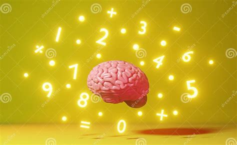 Human Brain Numbers Math Symbols 3d Rendering Mathematics Algebra Learning Skills Education ...