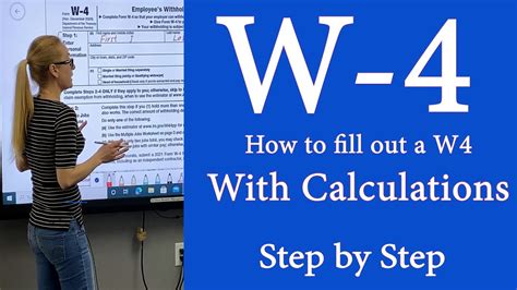 W4 - IRS tax Form W-4 - How to fill out IRS Tax form with calculations ...