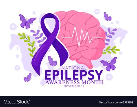 Epilepsy awareness month is observed every year Vector Image