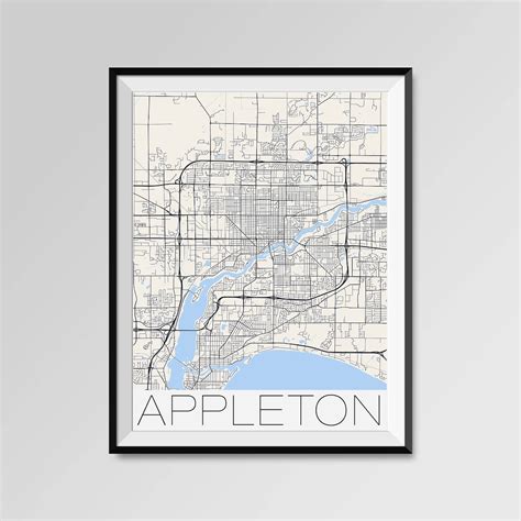 APPLETON Wisconsin Map Appleton City Map Print Appleton Map | Etsy