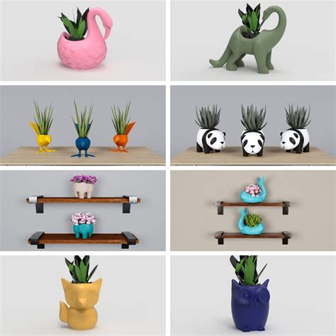 Animal Planters Pack 3D Print Stl Files 3D Animal Print File - Etsy