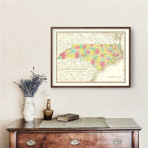 Vintage Map of North Carolina 1831 by Ted's Vintage Art