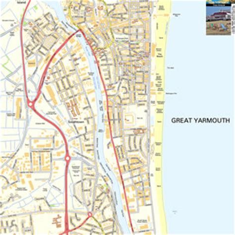 Great Yarmouth Offline Street Map, including Golden Mile, Marine Parade, River Bure, Britannia ...