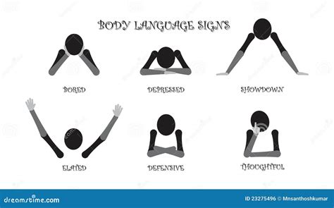 Different Body Language Signs Like Elation Stock Vector - Image: 23275496