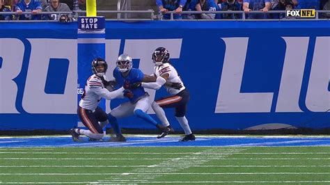 Chicago Bears cornerback Kyler Gordon's 34-yard pass-interference penalty gives Detroit Lions ...