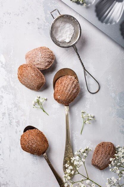 Premium Photo | Homemade chocolate cookies madeleine