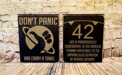 The Hitchhikers Guide to the Galaxy Sign Don't Panic | Etsy