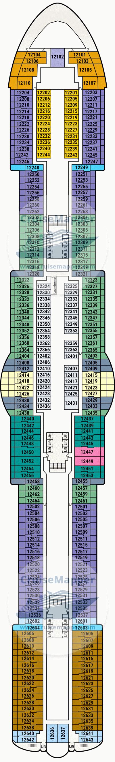 Sun Princess deck 12 plan | CruiseMapper