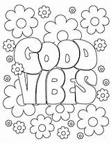 Good Vibes Coloring Book Pages Print sketch template