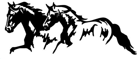 running horse herd silhouette - Clip Art Library