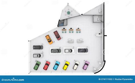 Car Showroom. Floor Plan of the Car Showroom Stock Illustration ...