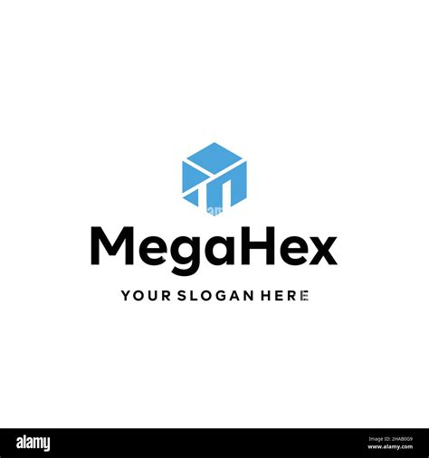 Flat letter mark MEGA HEX hexagon logo design Stock Vector Image & Art - Alamy