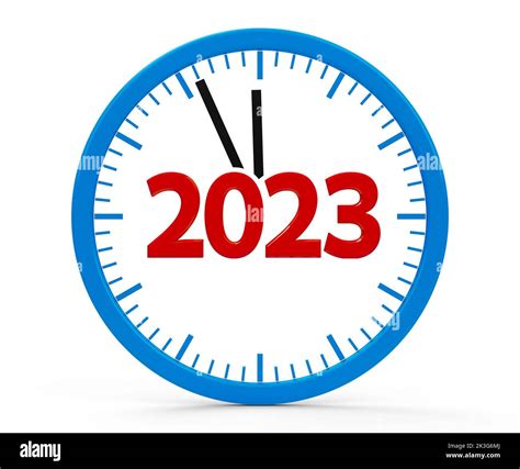 Modern isolated clock on white background represents new year 2023 ...