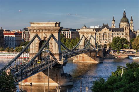 Szechenyi Chain Bridge On Danube River In Budapest Photograph by Artur ...