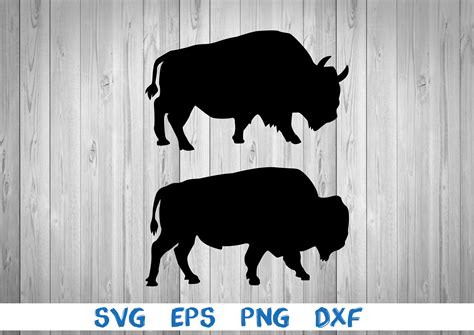 Bison buffalo silhouette svg png eps dxf digital | Etsy