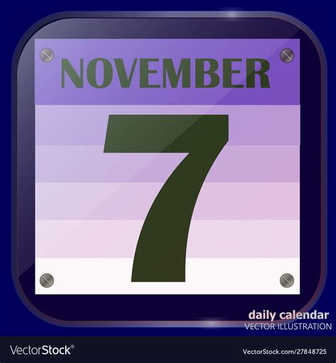 November 7 icon Royalty Free Vector Image - VectorStock