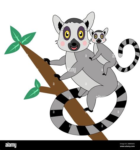 cute lemur cartoon illustration vector Stock Vector Image & Art - Alamy