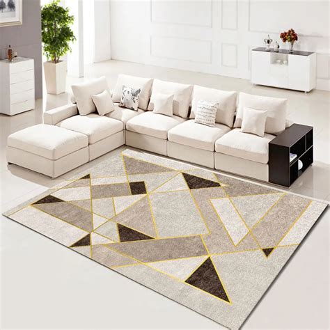 Bedroom Floor Mat Nordic Style Geometric Printed Soft Washable Carpet Floor Carpet 120*160 Cm-in ...