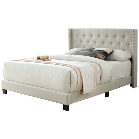 Queen Platform Bed Frame, Modern Upholstered Platform Queen Bed Frame with Headboard, Heavy Duty ...