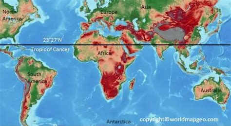 Tropic Of Cancer Map North America