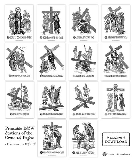 Stations of the Cross 8.5 X 11 Black & White Art Prints - Etsy