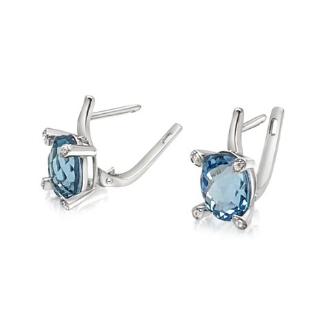 Contemporary Blue Topaz Earrings | Grants Jewelry