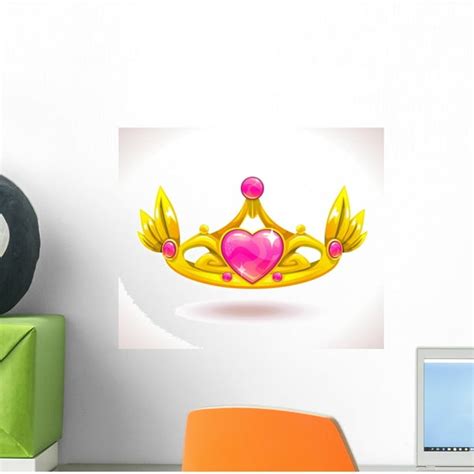 Beautiful Golden Princess Crown Wall Decal Wallmonkeys Peel and Stick Decals for Girls (12 in W ...