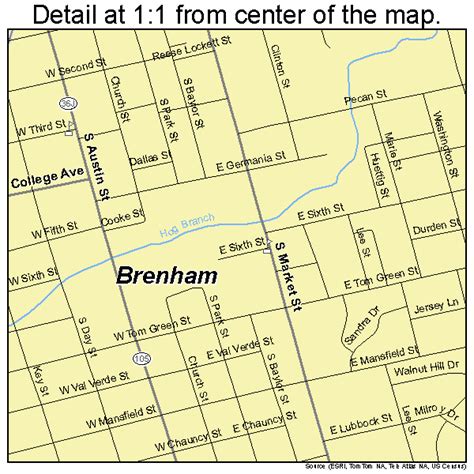 Brenham Texas Street Map 4810156