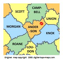 Anderson County Tn Map | Cities And Towns Map