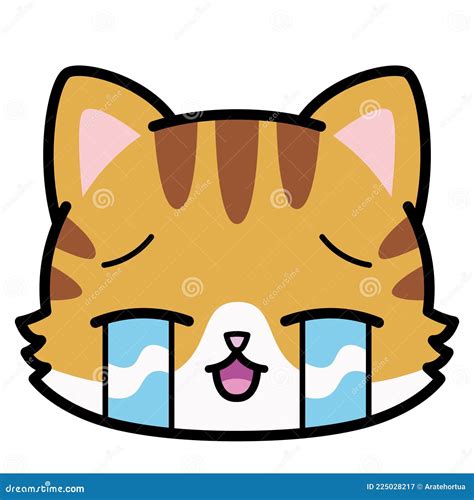 Isolated Cute Crying Cat Emoji Stock Vector - Illustration of kitty, emotion: 225028217