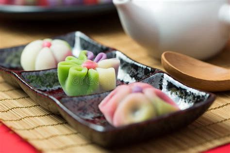 Japanese Traditional Confectionery Wagashi Stock Photo - Image of ...