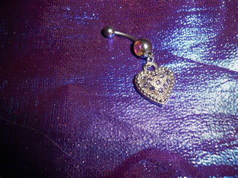 Belly Jewelry Purple Heart Belly Button Ring-swarovski Crystal - Etsy