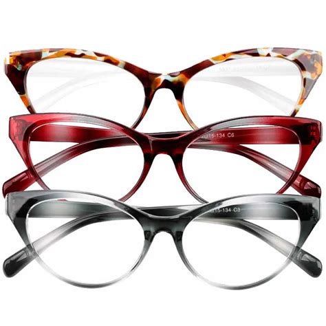 SOOLALA Ultralight Cat Eye Reading Glasses Women Men Eyewear Spectacles Eyeglasses Full Frame 0 ...