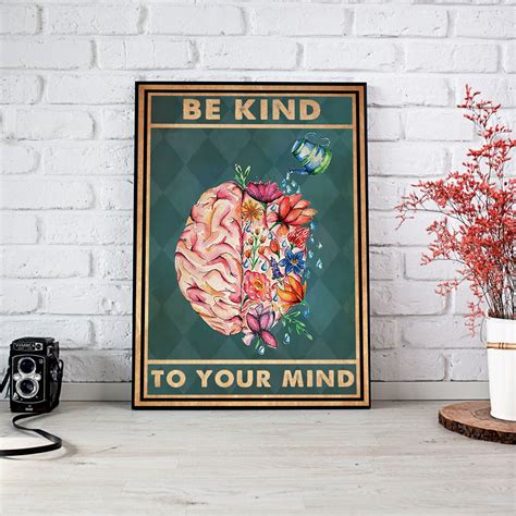 Be Kind To Your Mind Poster Gardening Art Print Garden Signs | Etsy