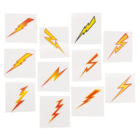 Buy Lightning Bolt Temporary Tattoos - Bulk set of 72- Superhero ...