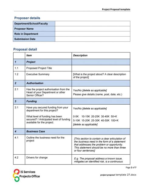 Business Project Proposal Template