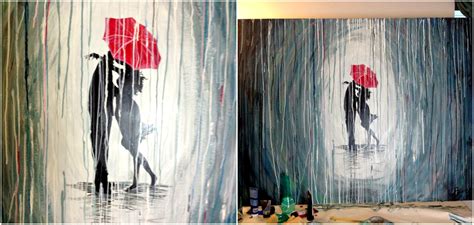 How to Paint a Rainy Day Scene with Acrylics | Easy Wall Art | Painting, Canvas painting, Art ...